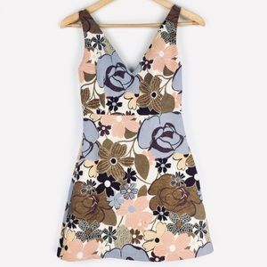 ZARA TRAFALUC FLORAL EMBROIDERED MINI DRESS